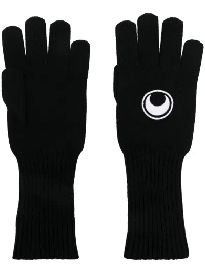 Marine Serre Moon-logo Knit Gloves In Bk99
