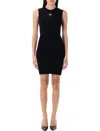 Marine Serre Black Crescent Moon-detail Mini Dress