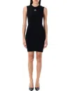 Marine Serre Black Crescent Moon-detail Mini Dress