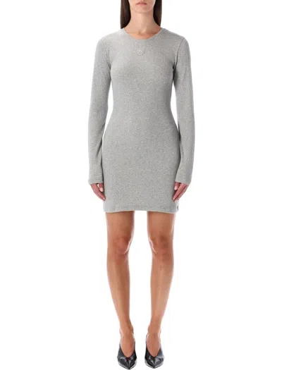 MARINE SERRE MARINE SERRE MINI JERSEY LONG-SLEEVED CREWNECK DRESS