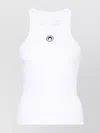 Marine Serre Moon Logo Ribbed Jersey Tabk Top Woman White