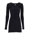 Marine Serre Crescent Moon-embroidered Mini Dress In Black