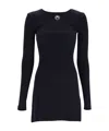 Marine Serre Crescent Moon-embroidered Mini Dress In Black