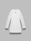 Marine Serre Ribbed Jersey Mini Dress With Long Sleeves In White