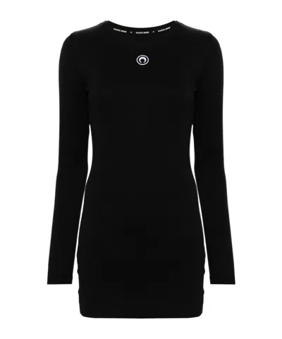 MARINE SERRE MARINE SERRE LOGO DETAILED LONG SLEEVED MINI DRESS