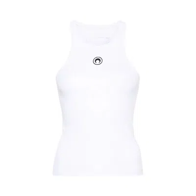 Pre-owned Marine Serre Moon Logo Ribbed Jersey Tank Top 'white' | Women's Size S