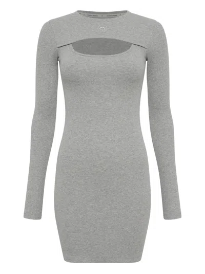 Marine Serre Moon-logo Ribbed Mini Dress