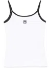 Marine Serre Moon Logo Ribbed Tank Top In White