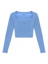 Marine Serre Moon-logo Round-neck Top In Blue