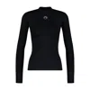 Marine Serre Turtleneck Sweater With Moon Logo And Rhinestones In Black