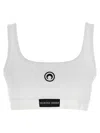 Marine Serre Stretch Jersey Sport Bra With Moon Logo In White