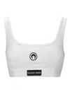 Marine Serre Moon Logo Stretched Jersey Sport Bra In White