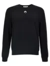 Marine Serre 'lune Logo' Crew Neck Sweater In Black