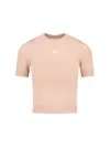 Marine Serre Short Sleeve Crew Neck Knitwear Top In Neutral