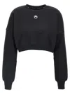 Marine Serre Logo Embroidery Cropped Sweatshirt - Women's - Regenerative Cotton/organic Cotton/recycled Cotton