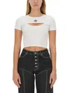 Marine Serre White Moon Logo Cutout T-shirt