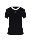 Marine Serre Black Moon Logo Jersey Fitted T-shirt In Black