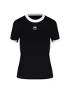 Marine Serre Black Moon Logo Jersey Fitted T-shirt In Black  
