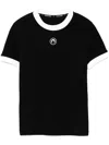 Marine Serre Black Moon Logo Jersey Fitted T-shirt In Schwarz