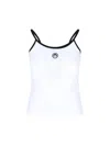 Marine Serre Moon Logo Ribbed Tank Top In White