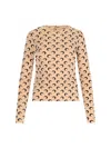 Marine Serre Second Skin Moon Crewneck Top In Orange