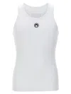 Marine Serre Moon Logo Embroidered Ribbed Tank Top In White