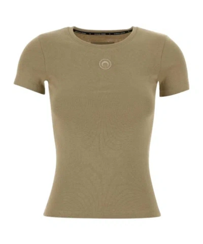Marine Serre Moon Logo T-shirt In Green