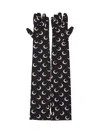 Marine Serre Regenerated All Over Moon Print Gloves In Inversetan