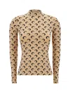 Marine Serre All-over Printed Moon Pattern T-shirt In Nude