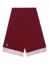 Marine Serre Moon Lozenge Wool Scarf In Red