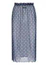 Marine Serre Crescent Moon Print Midi Skirt In Blue