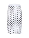 Marine Serre Midi Skirt With Crescent Moon Pattern In White