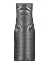 Marine Serre Gray Moon Skin Jacquard Knit Tube Midi Dress In Grey