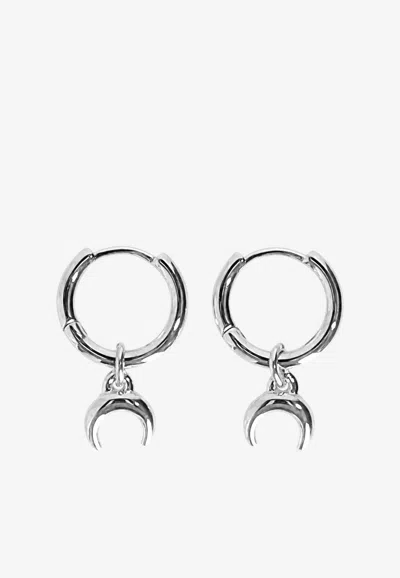 Marine Serre Moon Mini Hoop Earrings In Silver