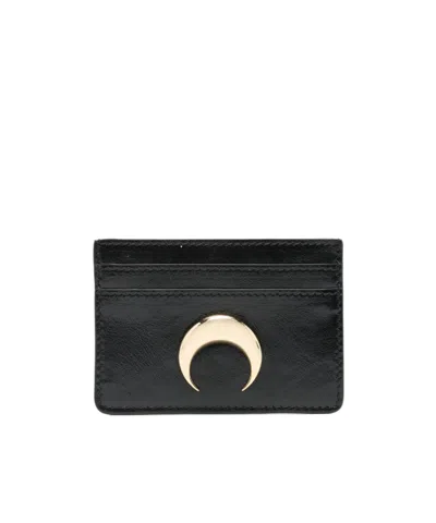 Marine Serre Moon-motif Card Holder In Black