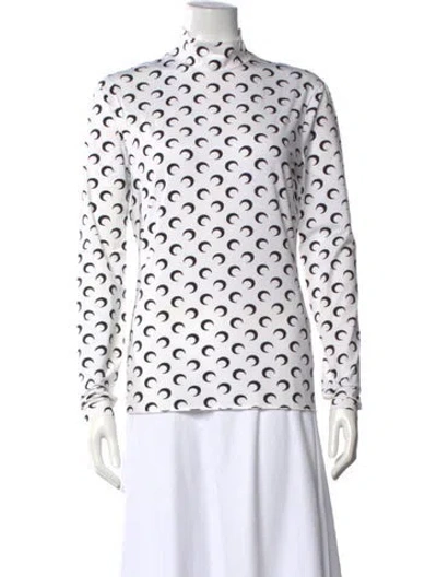 Pre-owned Marine Serre Moon Nylon Top In White