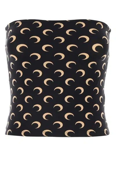 Marine Serre Moon Offshoulder Tube Top In Black