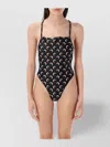 Marine Serre Black Jersey Moon One-piece Swimsuit