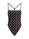 Marine Serre Black Jersey Moon One-piece Swimsuit