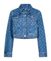 Marine Serre Moon Pattern Button Denim Jacket In Blue