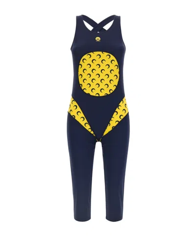 Marine Serre Moon Pattern Casual Jumpsuit In Blue