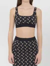 Marine Serre Moon Pattern Cropped Sports Bra In Black