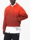 Marine Serre Red Moon Faded Fleece Zipped Hoodie