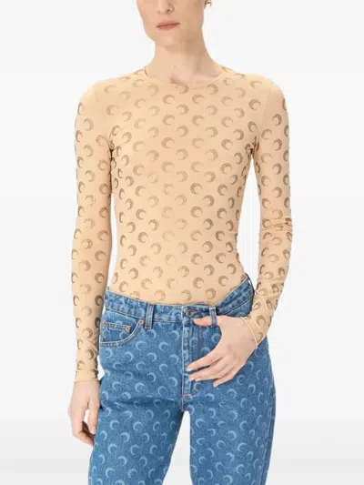 MARINE SERRE MOON-PATTERN JERSEY TOP