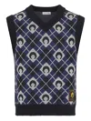Marine Serre Moon-pattern Knit Vest In Black