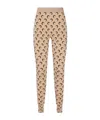 Marine Serre Women's Ta10 Moon-print Stirrup-strap Recycled-polyamide-blend Leggings In Nude