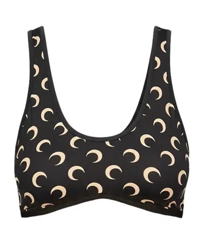 Marine Serre Moon Pattern Top Bra In Black