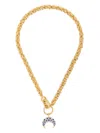 Marine Serre Recycled Pewter Moon Necklace In Gold