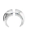 Marine Serre Silver Single Moon Stud Earring In Silver