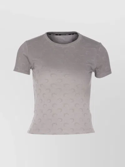 Marine Serre Women Faded Moon T-shirt In Gray